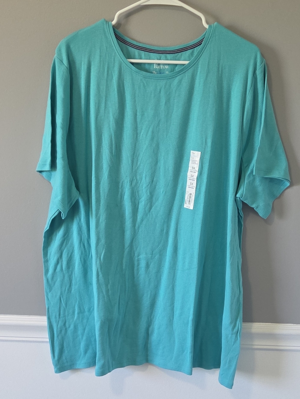 croft & barrow Women's Classic Tee Turquoise Short Sleeve Crew Neck 3X